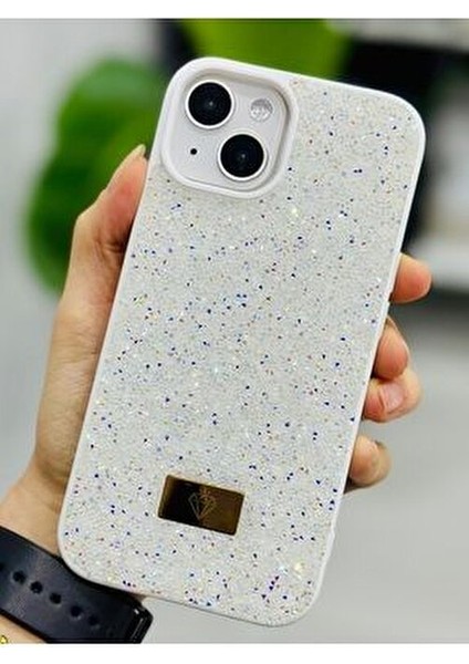Iphone 13 - 14 ve 15 Uyumlu Elmas Tasarımlı Taşlı Işıltılı Parlak Pırlanta Silikon Kılıf