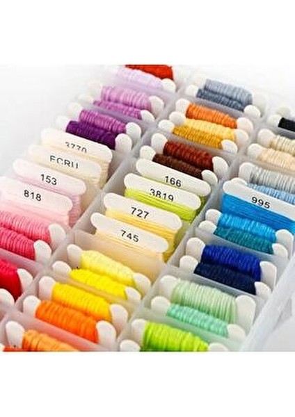 Kutulu Muline Ip Kanaviçe Nakış Ipi Seti 80 Renk