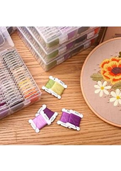 Kutulu Muline Ip Kanaviçe Nakış Ipi Seti 80 Renk modelleri