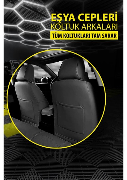 Kia Picanto 2014 Uyumlu Jakar Serisi Siyah-Beyaz Oto Kılıfı Tam Set indirimleri