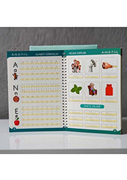 Öğrenciler İçin Yazma Öğreniyorum Defter Seti 4 Parça A5 Renkli ve Eğlenceli