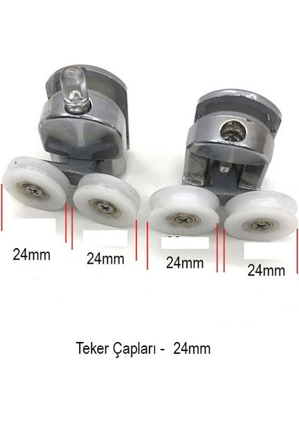 Ayrıntıshop Duşakabin Kanallı Rulman Oynar Çiftli Teker Çap 24MM fırsatları