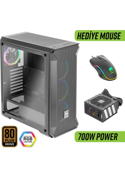 Z5 Surena Argb Gaming Bilgisayar Kasası (4×120MM Fan + Kumanda) – 700W 80+ Bronze Psu Dahil