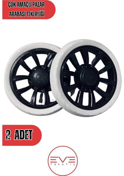 Çok Amaçlı Lüks Ses Yapmaz Pazar Arabası Tekerliği 17 cm