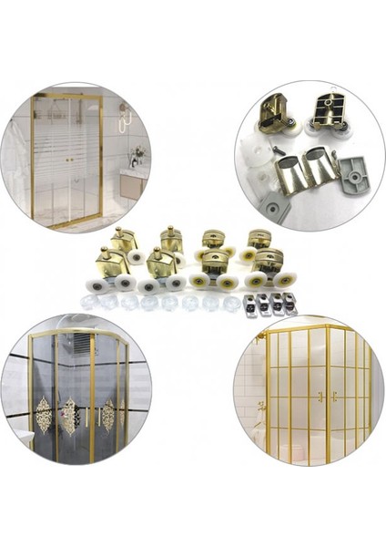 Ayrıntıshop Duşa Kabin Gold Metal Tekeri 8 Adet Çap 24MM modelleri