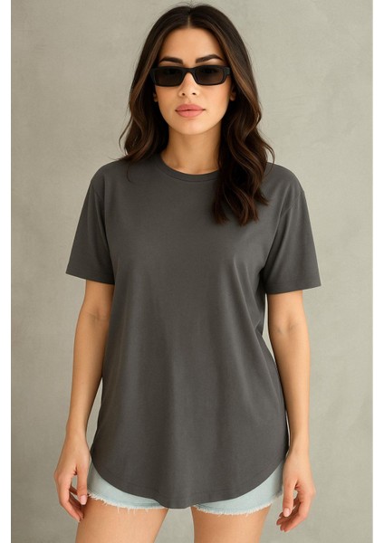 Antrasit Modal Kumaş Kadın Tişört fiyatları