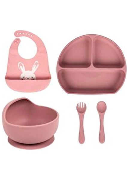 Pembe Silikon Çatal ve Kaşık - Küçük Eller İçin Ergonomik Tasarım, BPA İçermez