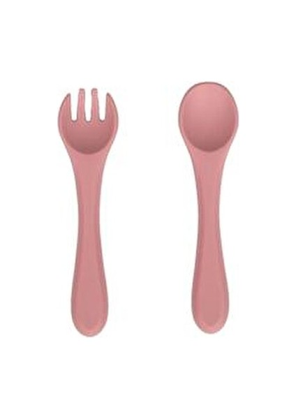 Pembe Silikon Çatal ve Kaşık - Küçük Eller İçin Ergonomik Tasarım, BPA İçermez fırsatları