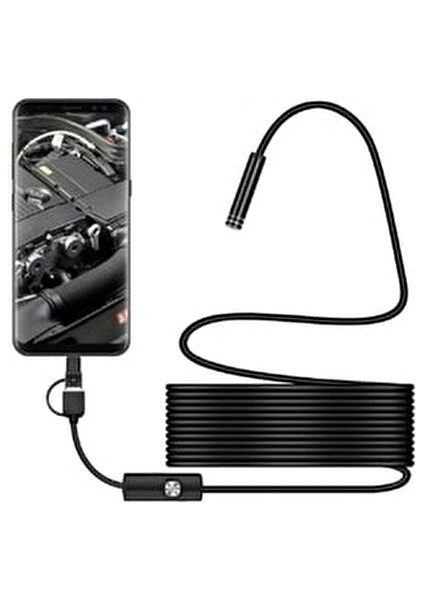 Endescope Yılan Kamera 3 In 1 USB , Micro USB ,type-C Uyumlu 5m (Sert Kablo) fırsatları