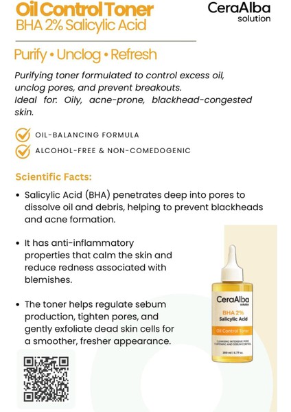 Salisilik Asit Toner Yağ Dengeleyici & Arındırıcı Bakım 200ML modelleri
