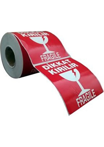 Dikkat Kırılır Etiketi 100*100 250 Adet modelleri