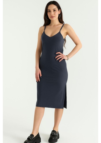 Askılı Gri Modal Kumaş Kadın Elbise fiyatları