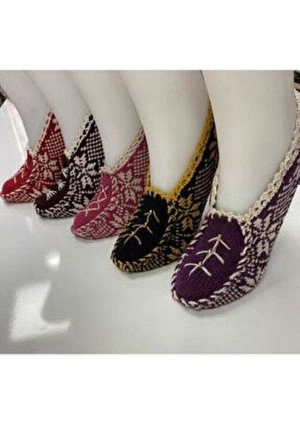 Kadın Yün Örgü 5 Adet Pamuklu Patik Çeyizlik Hediyelik Bohçalık fiyatları