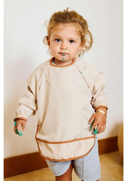 Uzun Kollu Leke Tutmaz Bebek Mama ve Oyun Önlüğü