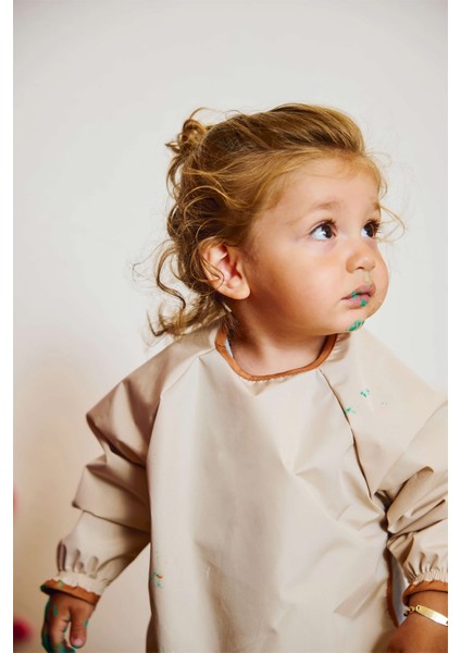 Uzun Kollu Leke Tutmaz Bebek Mama ve Oyun Önlüğü