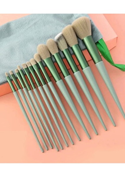13 Parça Makyaj Fırça Seti Taşınabilir Kılıflı Profesyonel Makyaj Güzellik Seti Yeşil fiyatları