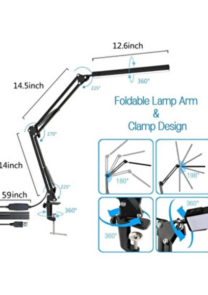 Katlanabilir Çalışma Okuma Masa Lambası Ayarlanabilir LED Akrobatik modelleri