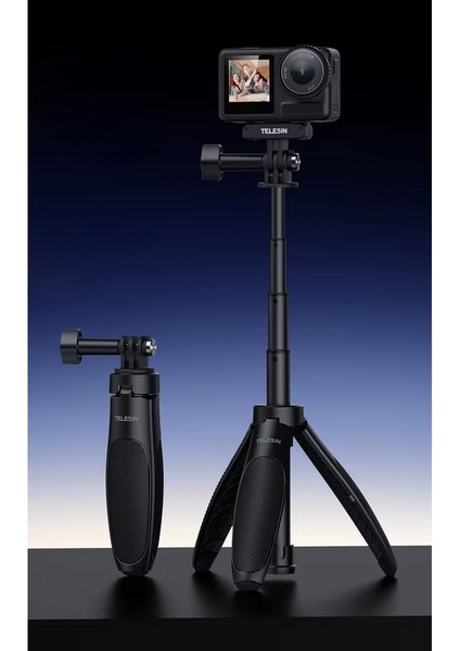 GA85 Alüminyum Kasa Selfie Çubuğu Tripod Monopod Gopro INSTA360 Djı Osmo Aksiyon Kamerası Canlı Yayın Standı