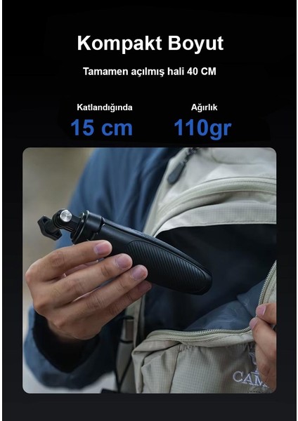 GA85 Alüminyum Kasa Selfie Çubuğu Tripod Monopod Gopro INSTA360 Djı Osmo Aksiyon Kamerası Canlı Yayın Standı fiyatları