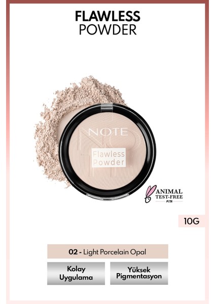 Flawless Powder Yarı Mat Bitişli Toz Pudra - 02 Light Porcelain Opal