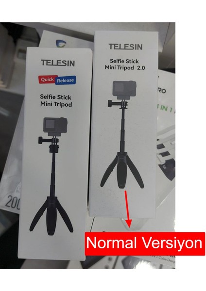 GA85 Alüminyum Kasa Selfie Çubuğu Tripod Monopod Gopro INSTA360 Djı Osmo Aksiyon Kamerası Canlı Yayın Standı modelleri
