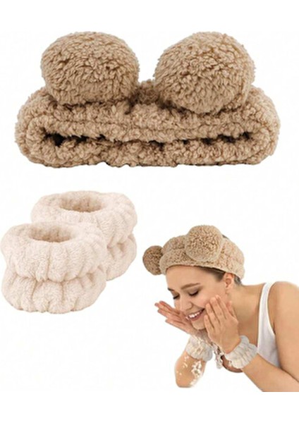 Peluş Ayıcık Bileklik + Makyaj ve Banyo Bandı Seti fiyatları