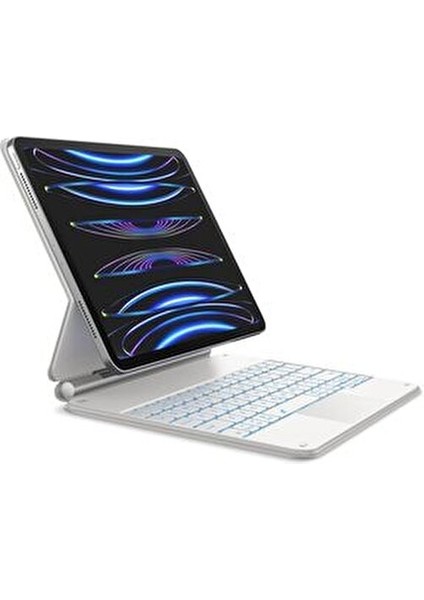 Magic Keyboard Touchpad Işıklı Kılıf Türkçe Q Klavyeli Ipad Air 11 4/5 Nesil M1/m2/m3 Uyumlu