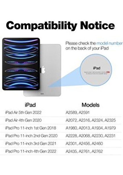 Magic Keyboard Touchpad Işıklı Kılıf Türkçe Q Klavyeli Ipad Air 11 4/5 Nesil M1/m2/m3 Uyumlu fiyatları