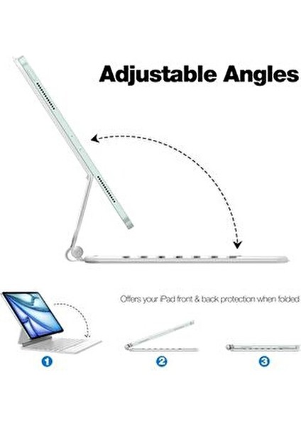 Magic Keyboard Touchpad Işıklı Kılıf Türkçe Q Klavyeli Ipad Air 11 4/5 Nesil M1/m2/m3 Uyumlu fırsatları