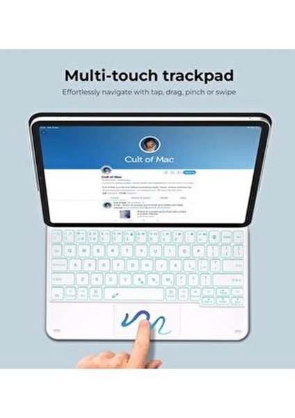 Magic Keyboard Touchpad Işıklı Kılıf Türkçe Q Klavyeli Ipad Air 11 4/5 Nesil M1/m2/m3 Uyumlu