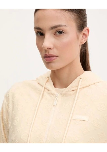 Peony Jacquard Hooded Full Zıp Kadın Çok Renkli Sweatshirt V5GQ00KCT02-F27G modelleri