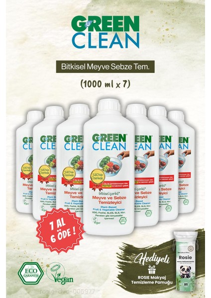 7 Al 6 Öde Bitkisel Meyve Sebze Tem. ve Rosie Makyaj Pamuk