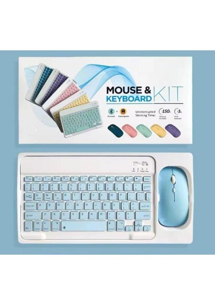 ZR20KM Mavi Kablosuz Klavye Mouse Set