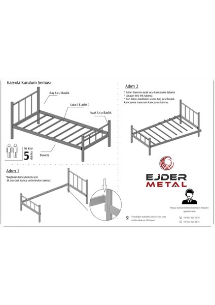 Ejder Metal Tek Kişilik Ahşaplı Karyola Beyaz (Yataksız) fiyatları
