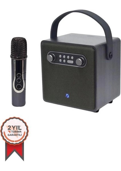 BTS-1688 Yeşil Mikrofonlu Karaoke Bluetooth Hoparlör