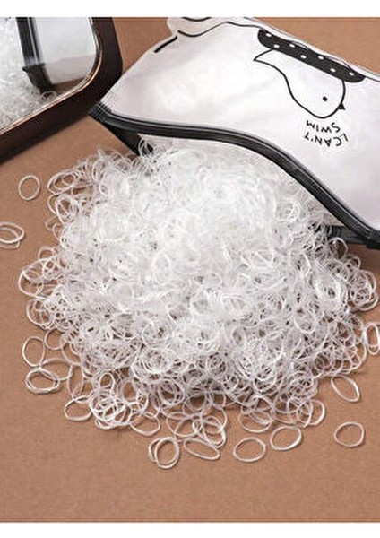 Ultra Esnek Kopmaz Şeffaf Saç Örgü Lastiği 500 Adet