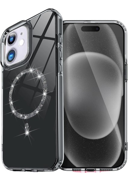Zengezur Newface Apple Iphone 11 Live Diamond Magsafe Kapak - Siyah