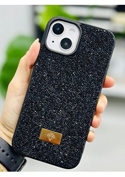 Iphone 13 - 14 ve 15 Uyumlu Elmas Tasarımlı Taşlı Işıltılı Parlak Pırlanta Silikon Kılıf