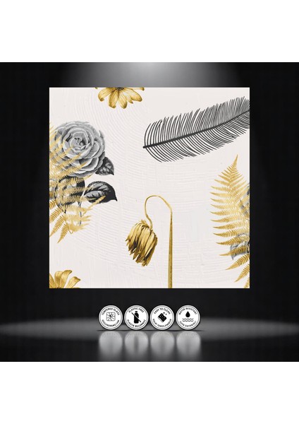 :temperli Cam Kare Tablo, Cam Tablo, Uv Baskı, CTT005