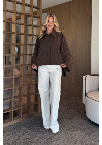 Kahverengi Pelerin Model Trençkot - 7603 fırsatları