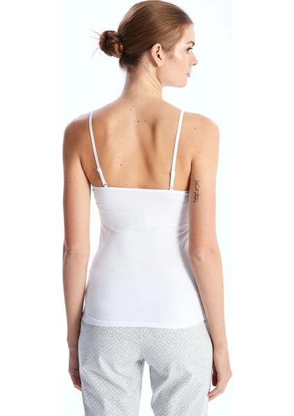 Lcw Dream Beyaz U Yaka Düz Askılı Kadın Atlet indirimleri