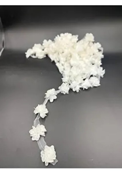 Beyaz Lazer Kesim Gül Süsleme Paketleme 120 Adet Lazer Kesim Gül