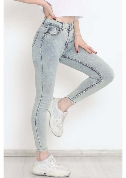 Kadın Cep Detay Kar Yıkamalı Kot Pantolon indirimleri