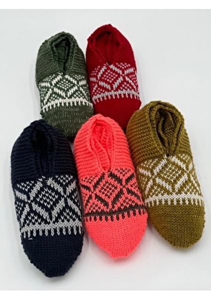 Kadın El Işi Model Yün Örgü 5 Adet Patik Çeyizlik Bohçalık Hediyelik modelleri