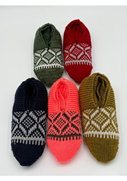 Kadın El Işi Model Yün Örgü 5 Adet Patik Çeyizlik Bohçalık Hediyelik fırsatları