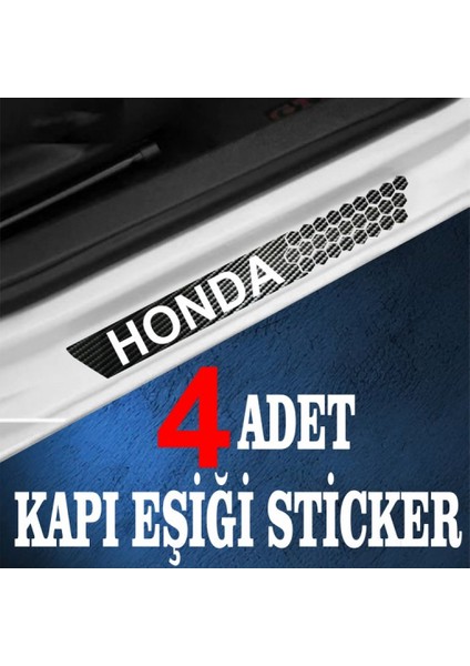 Honda Özel Oto Kapı Eşikleri Sticker Karbon 4 Adet