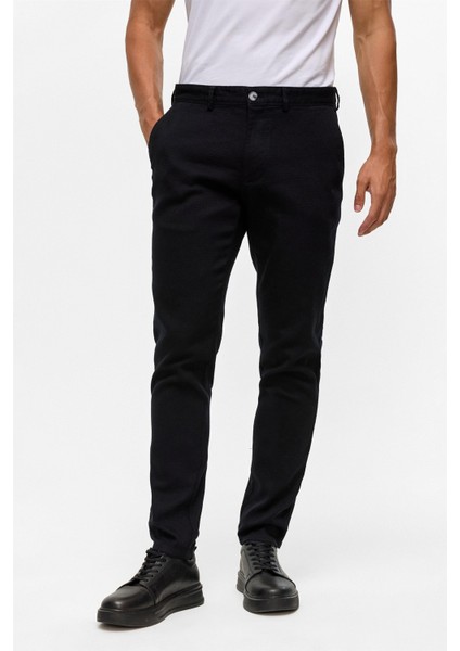 Siyah Slim Armürlü Kanvas Pantolon fiyatları