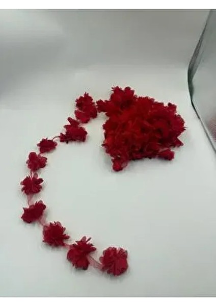 Kırmızı Lazer Kesim Gül Süsleme Paketleme 120 Adet Lazer Kesim Gül
