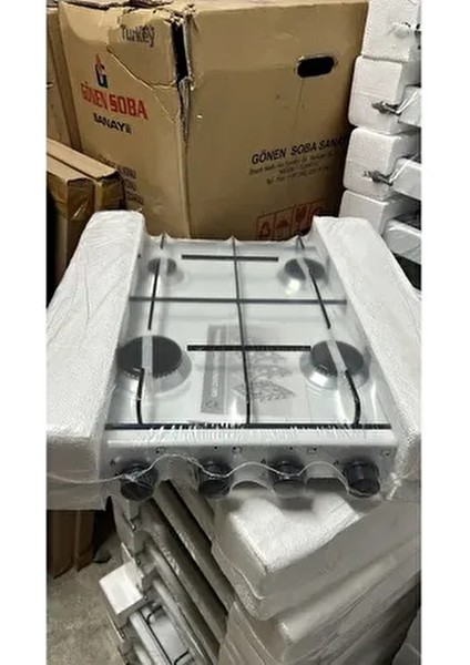 4 Gözlü Çakmaksız Tüplü Set Üstü Ocak Dörtlü Ocak Üstten Düğmeli Lpg