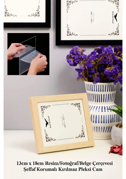 Ermitaj 13CM x 18CM Resim Fotoğraf Belge Poster Evrak Çerçevesi Korumalı Kırılmaz Pleksi Cam fiyatları